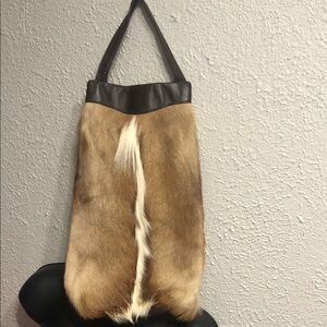 Vintage America Brown and White Fur Bag